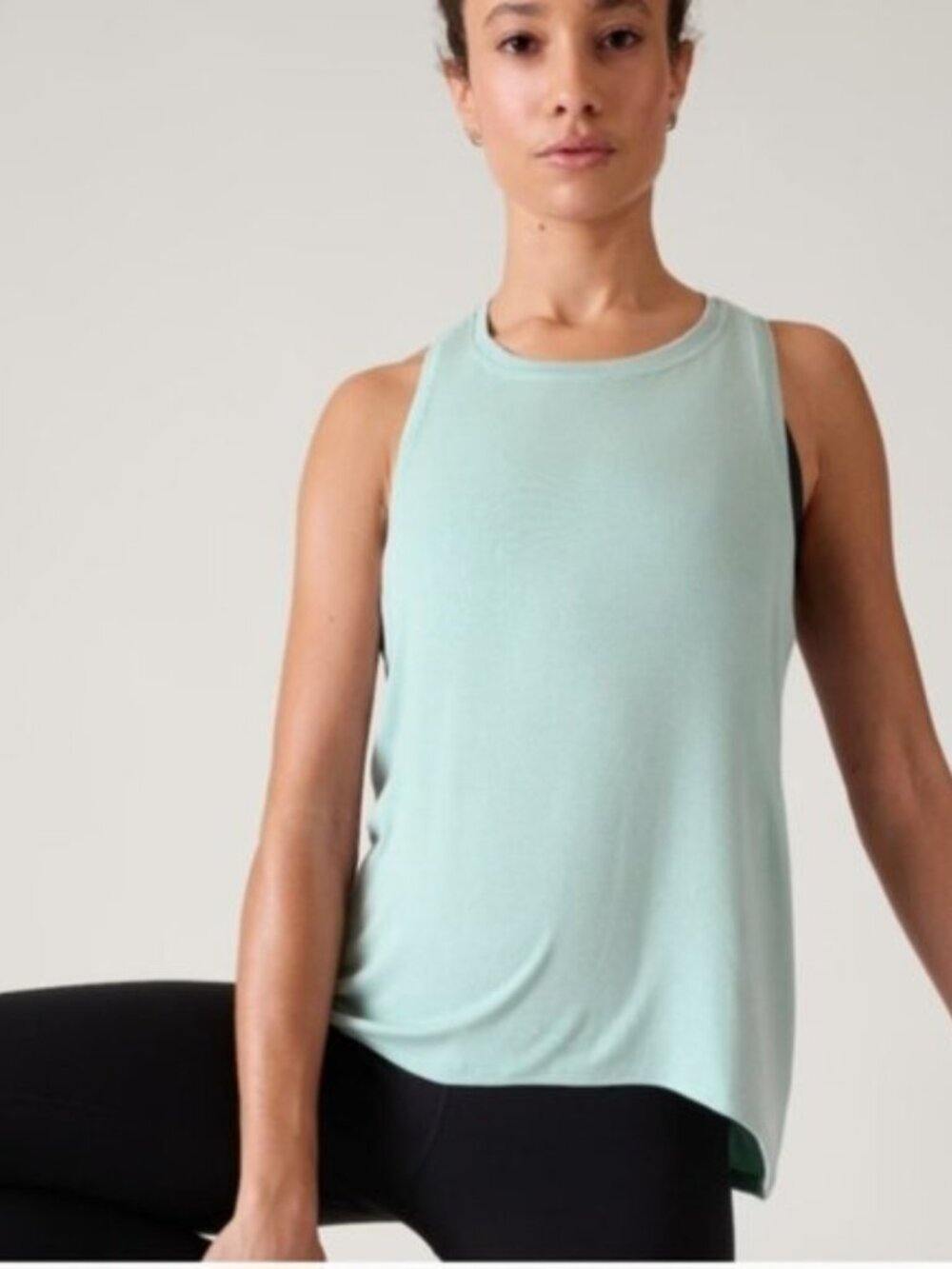 ATHLETA Blue Ease in Rib  Yoga Gym Tank Top Sz Small